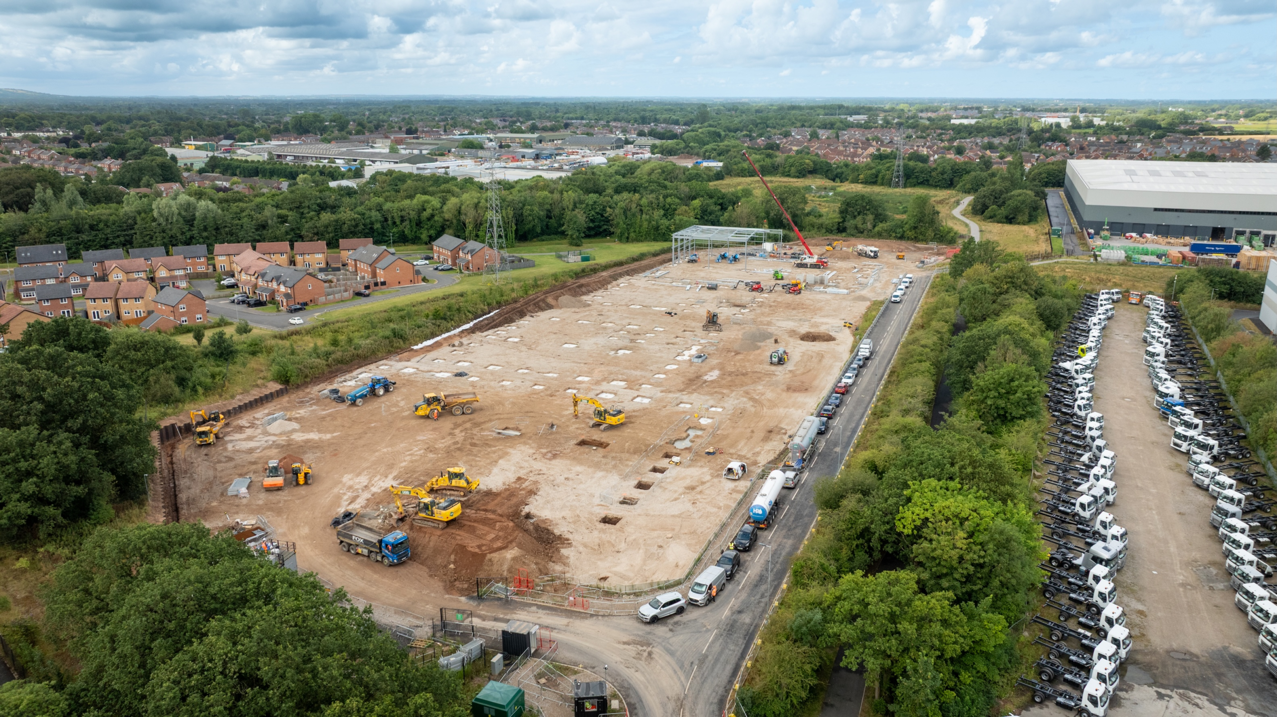 Steel frame advances at Farington Park