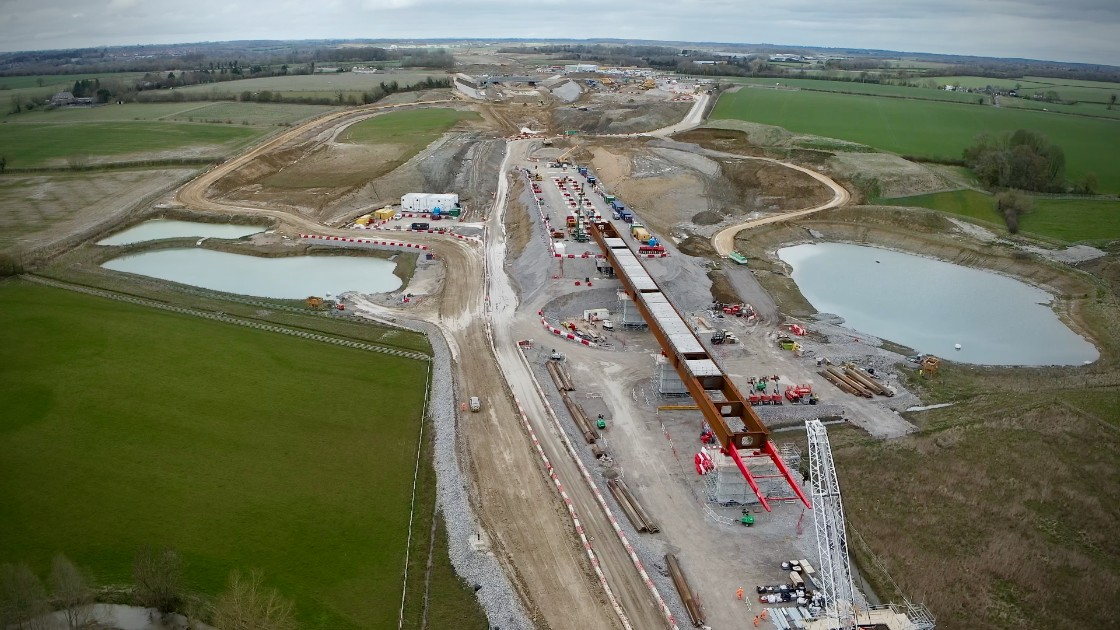 HS2 completes 320-metre Westbury viaduct near Brackley